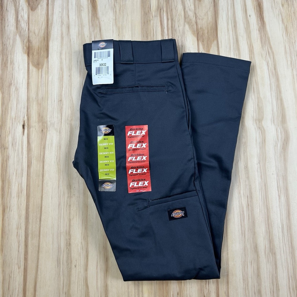 Dickies Men's NEW Gray Workwear Pants 30x32 Skinny Fit Flex Stretch
